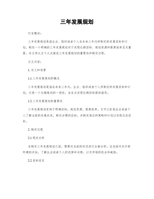 三年发展规划