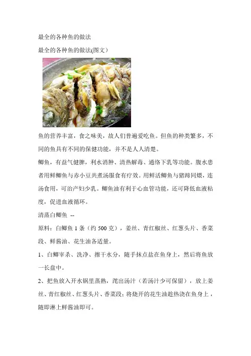 最全的鱼的做法