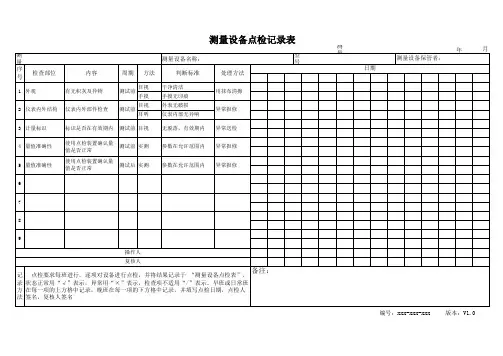 静电腕带测试仪点检记录表