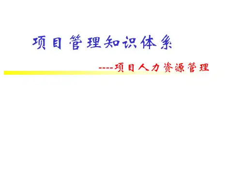项目人力资源管理