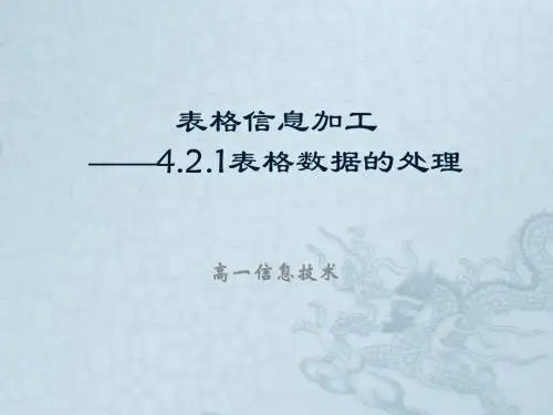 4.2.1表格数据的处理