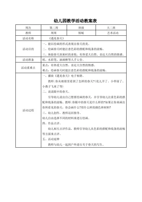 《遇见春天》教案