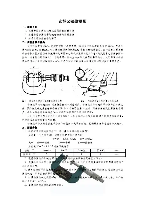 齿轮公法线测量