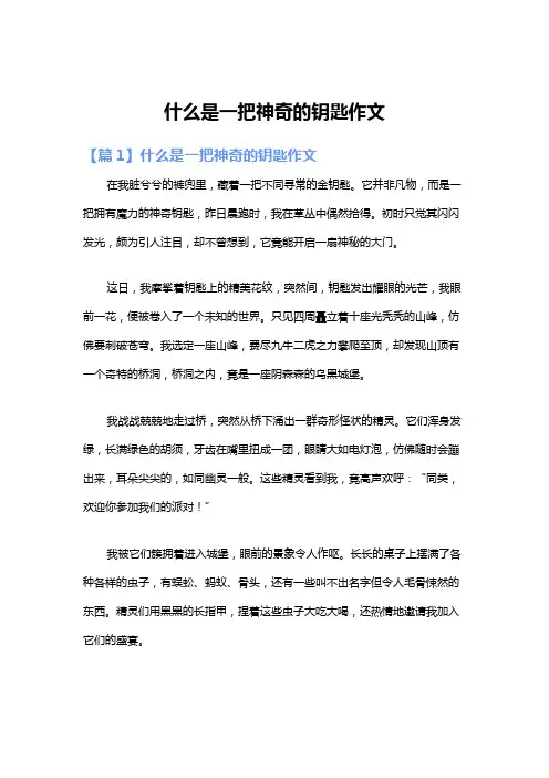 什么是一把神奇的钥匙作文