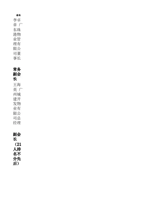 广州物业管理单位负责人名录