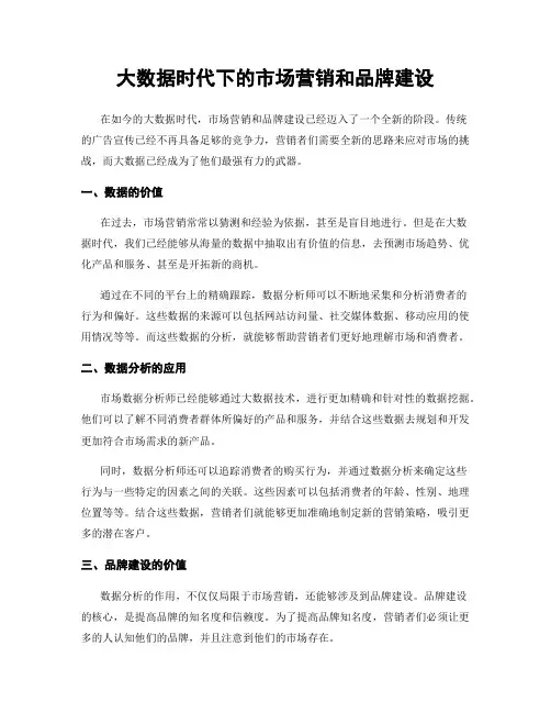大数据时代下的市场营销和品牌建设