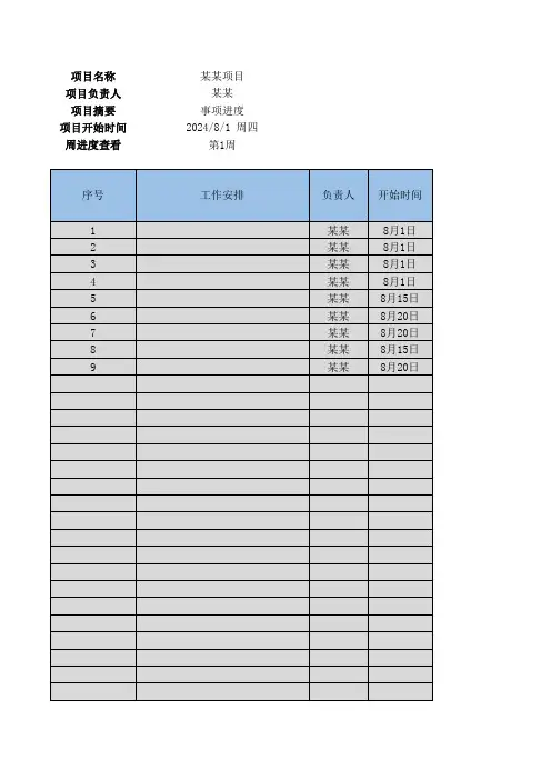 事项进度表