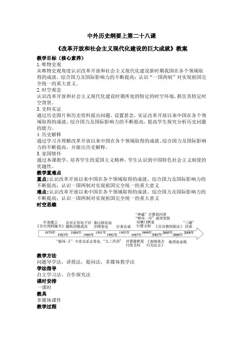 第28课改革开放和社会主义现代化建设的巨大成就2023-2024学年高一上学期统编版中外历史纲要上册