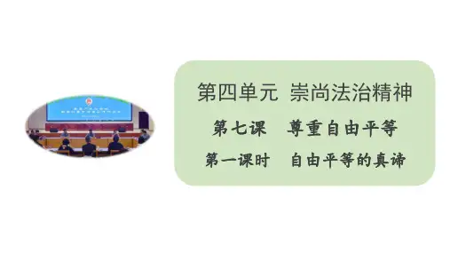 人教部编版八年级道德与法治下册课件 7.1 自由平等的真谛