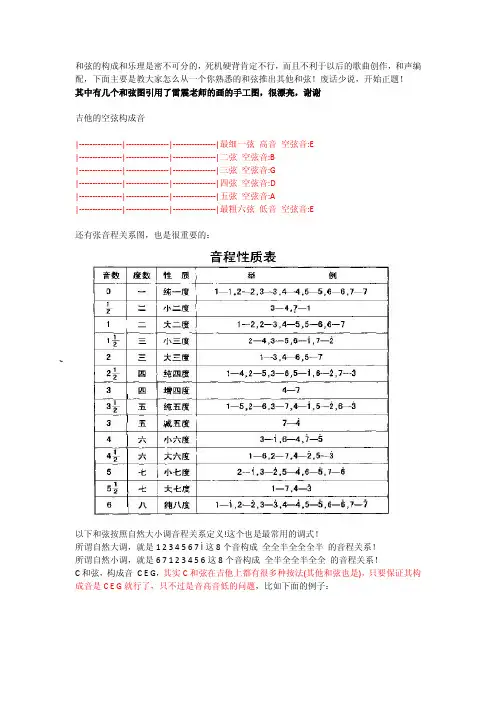 自然调式下的和弦推算规律