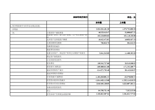 现金流量表模板2020