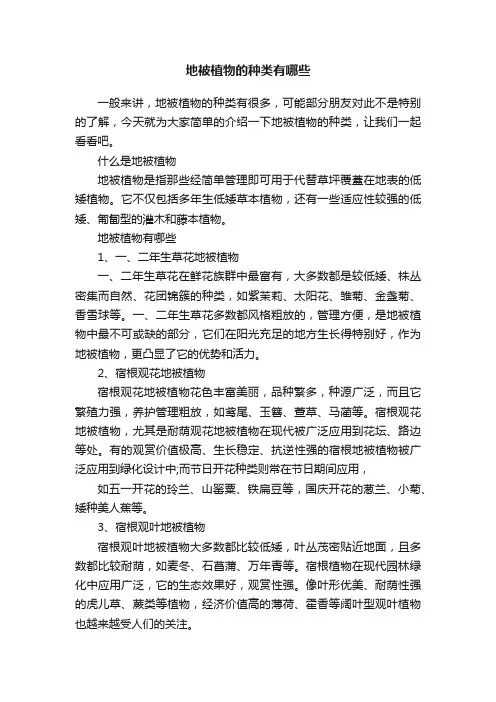 地被植物的种类有哪些