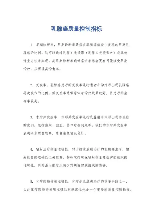 乳腺癌质量控制指标