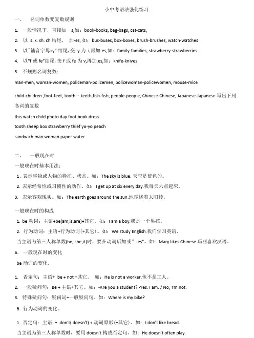 小中考英语语法及习题.doc