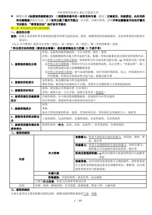 中医骨伤科学重点-浙江中医药大学