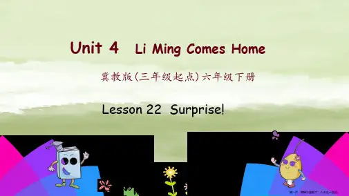 六年级英语下册Unit4LiMingComesHomeLesson22Surprise课件冀教版三起
