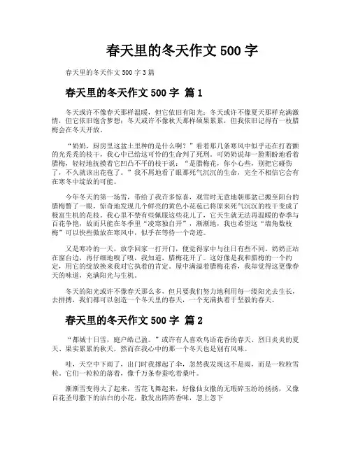 春天里的冬天作文500字