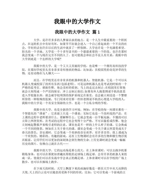 我眼中的大学作文1
