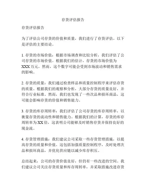 存货评估报告