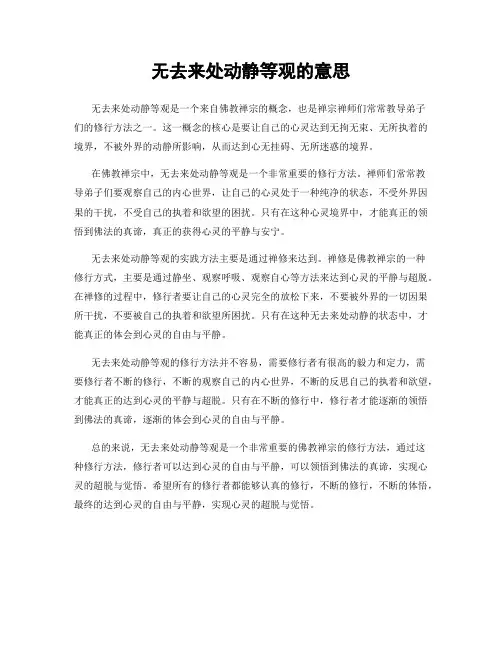 无去来处动静等观的意思