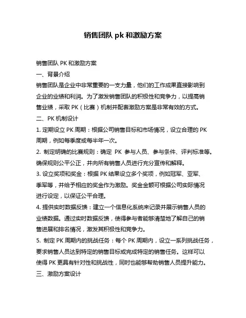 销售团队pk和激励方案