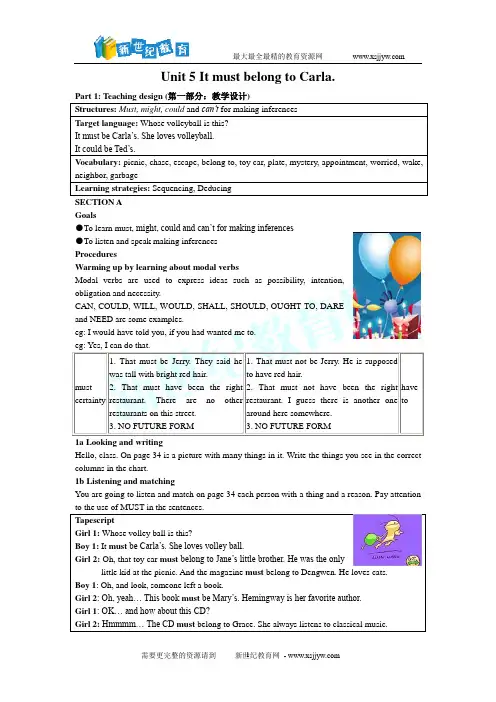 新目标九年级Unit6教案