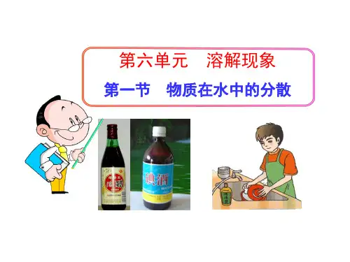 沪教版初三下册化学6第1节物质在水中的分散PPT课件