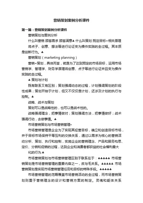 营销策划案例分析课件