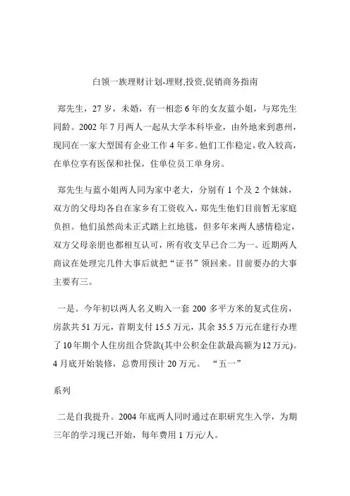 白领一族理财计划理财,投资,促销.doc