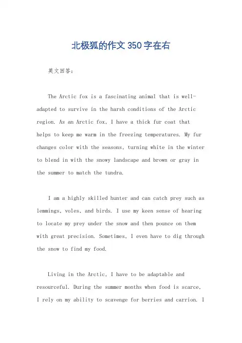 北极狐的作文350字在右