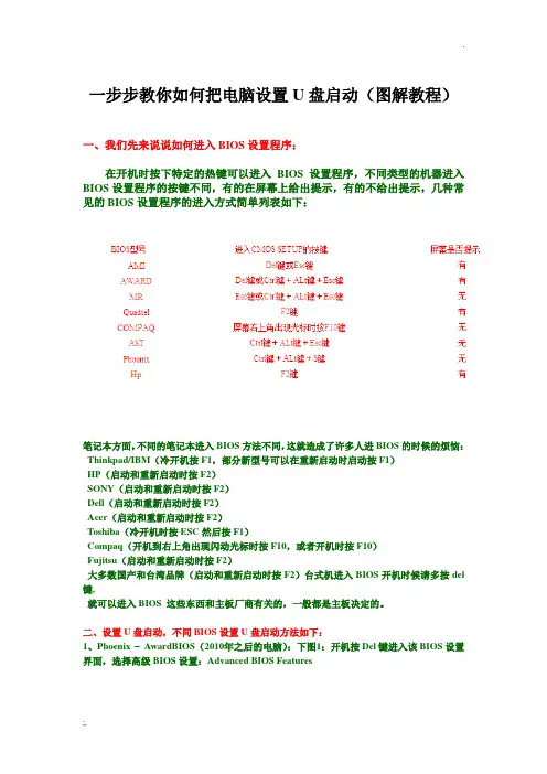 一步步教你如何把电脑设置U盘启动(图解教程)