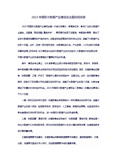 2023年国际大数据产业博览会主题和观后感
