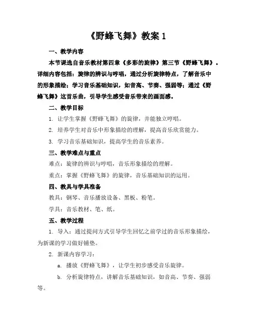 《野蜂飞舞》教案1