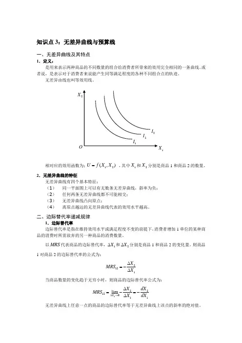 无差异曲线与预算线
