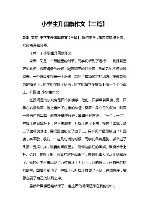 小学生升国旗作文【三篇】