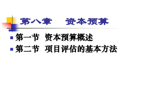 CPA财务管理8资本预算