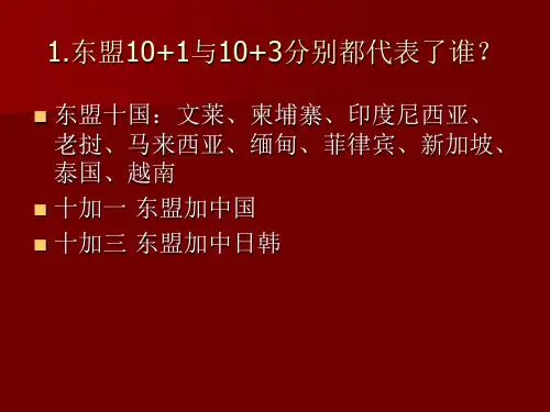 东盟10+1与10+3的问题