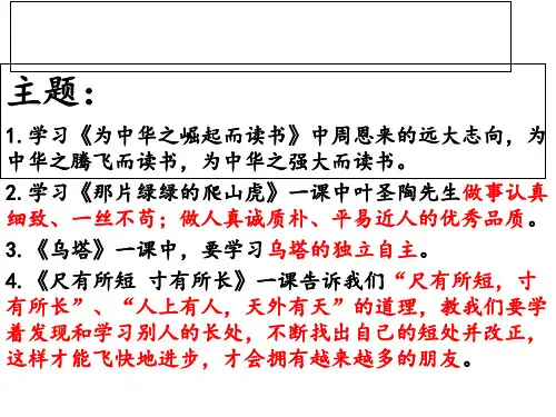 人教四年级语文上册第七单元知识点总结分析