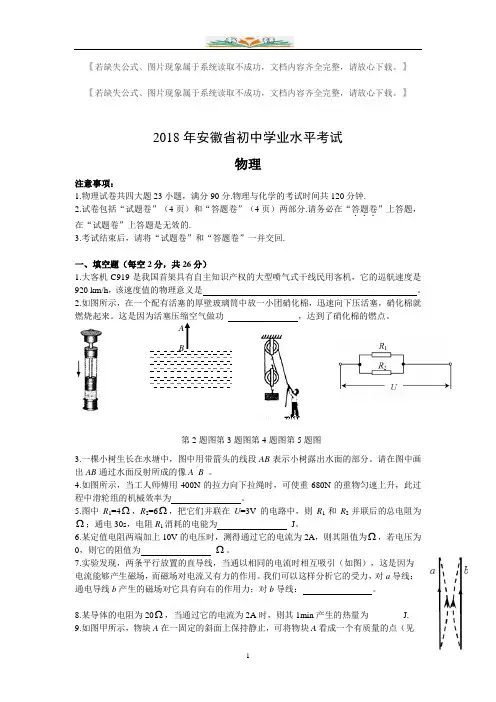 2018安徽中考物理试卷.doc