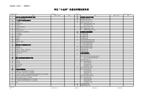 自查自纠报告表