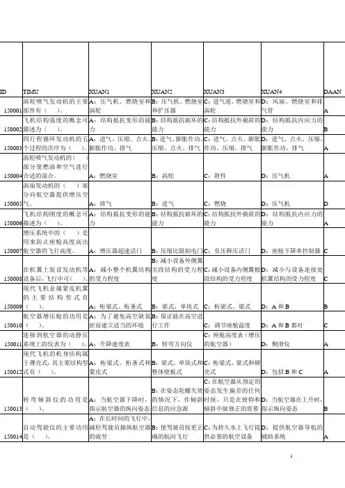 执照考试飞机性能部分
