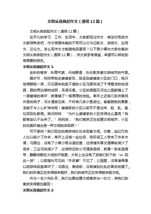 文明从我做起作文（通用12篇）
