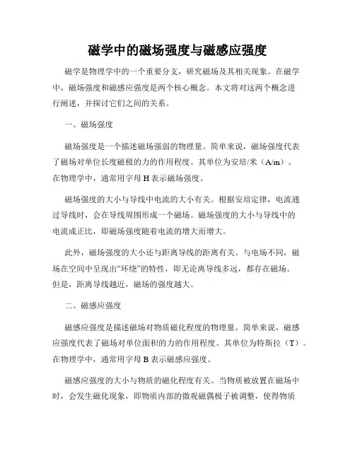 磁学中的磁场强度与磁感应强度