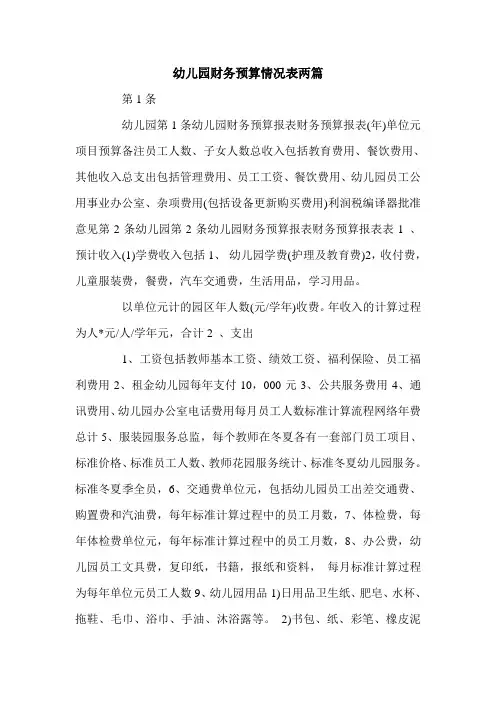 幼儿园财务预算情况表两篇.doc