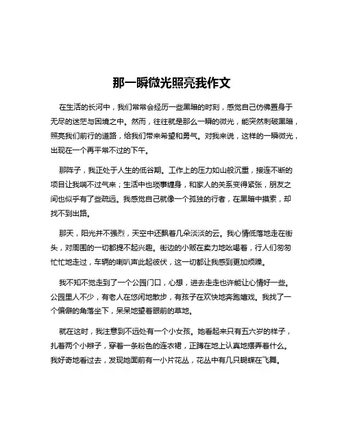 那一瞬微光照亮我作文