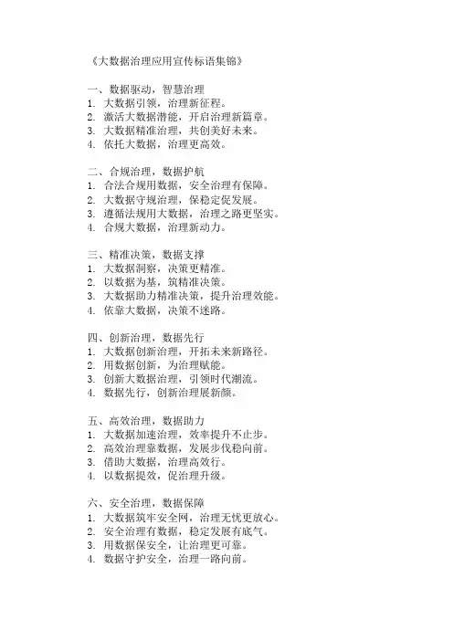 口号标语之大数据治理应用宣传集锦