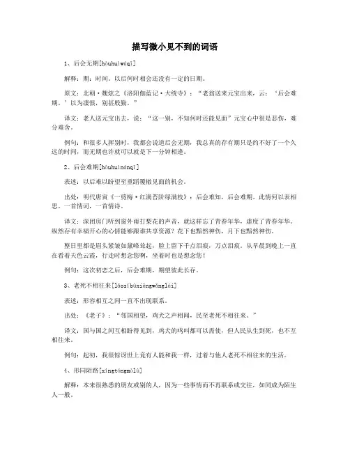 描写微小见不到的词语