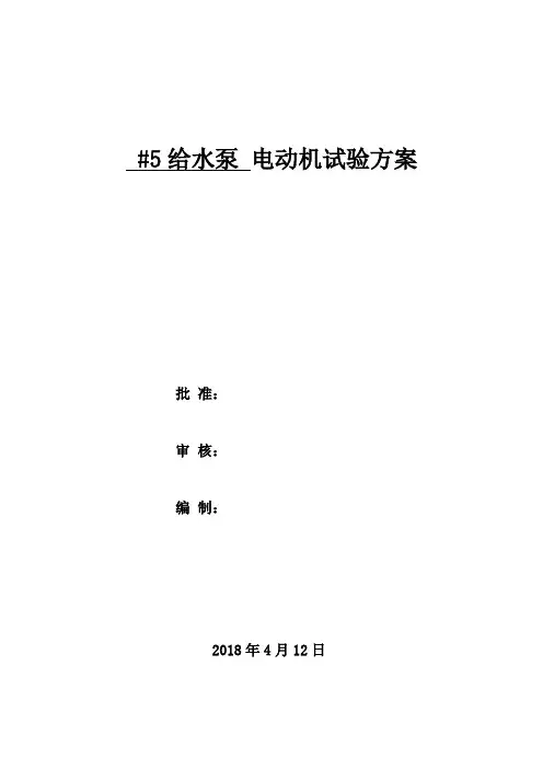 高压电机试验方案最终版1