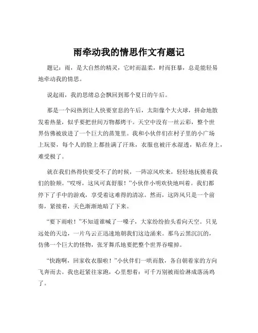 雨牵动我的情思作文有题记