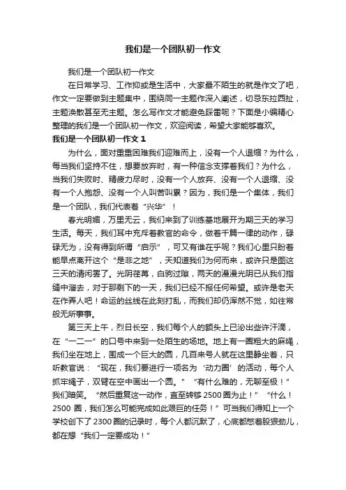 我们是一个团队初一作文
